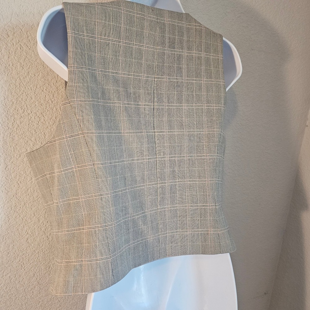 Express large vest grey women button up office casual academia classic - Picture 6 of 10